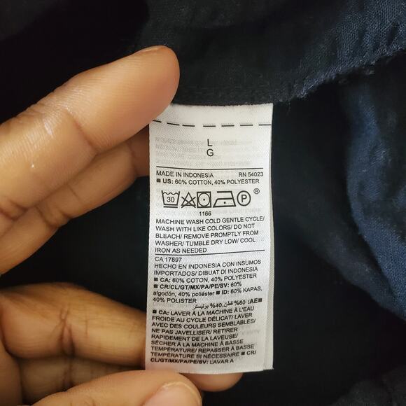 Old Navy Black Peasant Sleeve Peplum Top L - Picture 7 of 8